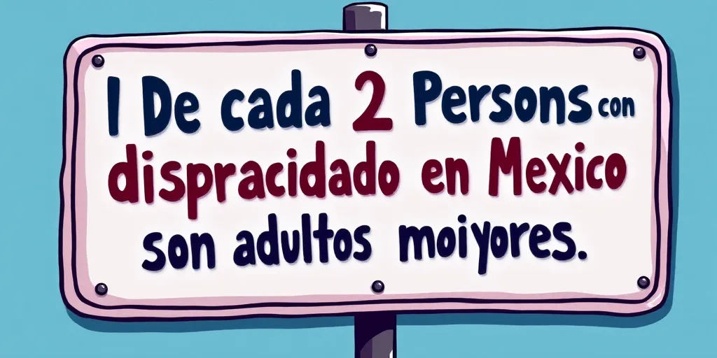 a sign that says, i de cada 2 persons con dispracidado en mexico son adultos mayores, Aquirax Uno, b