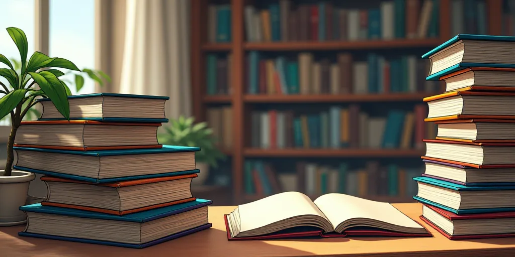 a stack of books sitting on top of a table next to a pile of books on a table top, Art & Language, m
