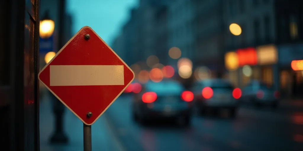 a street sign is shown through a window with boket lights in the background and a blurry background,