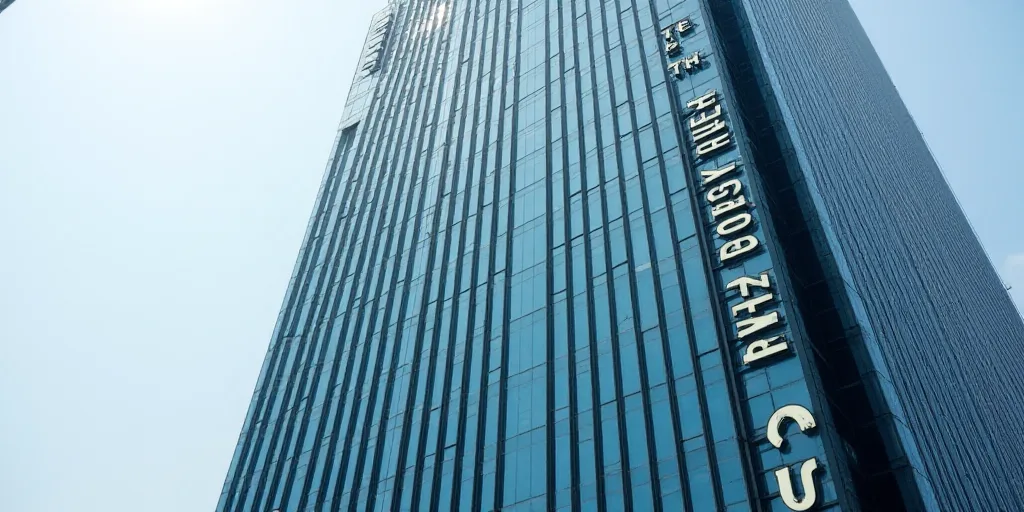 a tall building with a sign on the side of it that says the metropolitan on the side of it, Cao Zhib