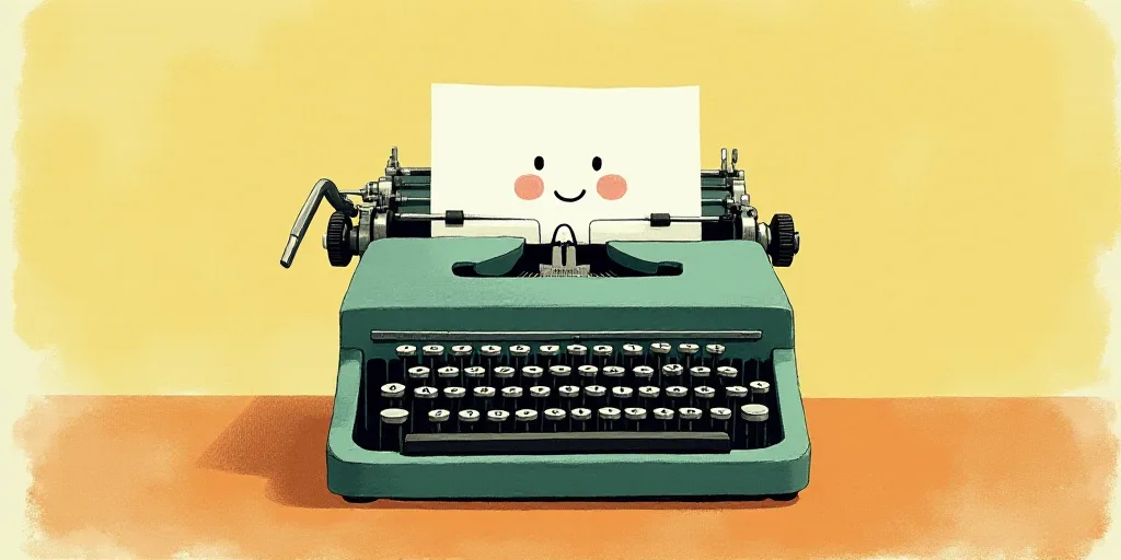 a typewriter with a face drawn on it and a caption for the words opinion and a question, Edward Otho