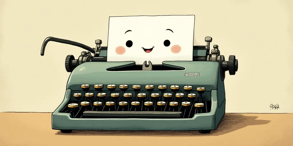 a typewriter with a face drawn on it and a caption for the words opinion and a question, Edward Otho