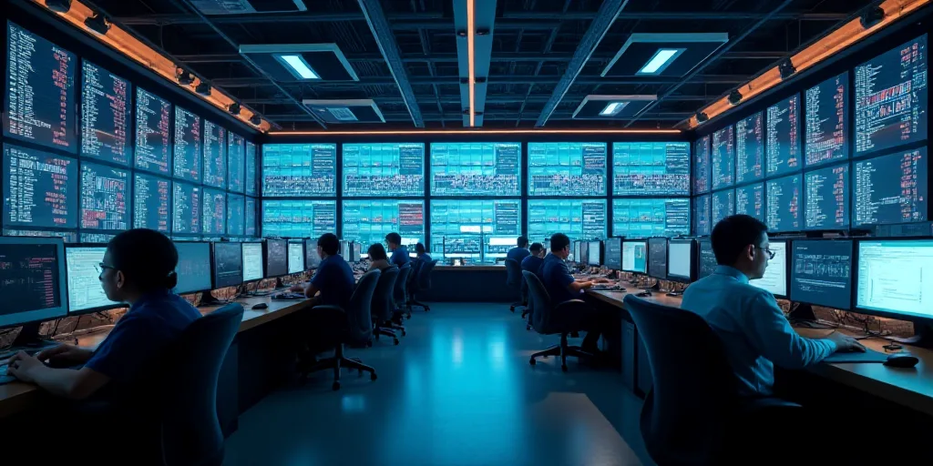 a view of a stock market with people working on their computers and on their phones and on their pho