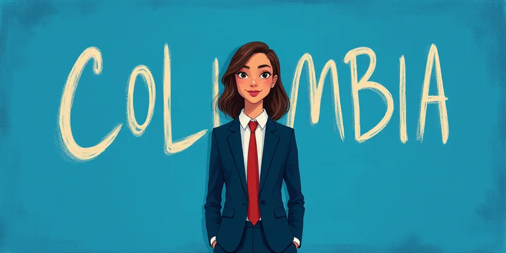 a woman in a suit and tie standing in front of a blue background with the words, opinion lilana alva