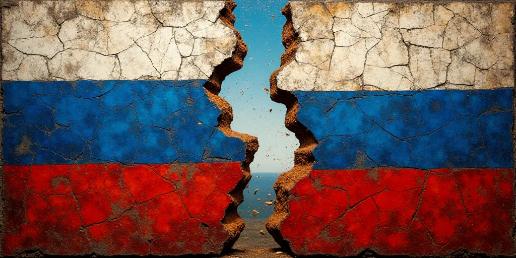 two flags are shown with one of them torn apart and the other half torn off with a flag on it, Boris