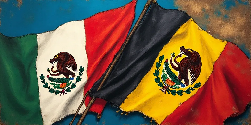 two flags with a snake and a snake on them, one of them is on top of the other, Eddie Mendoza, maya,