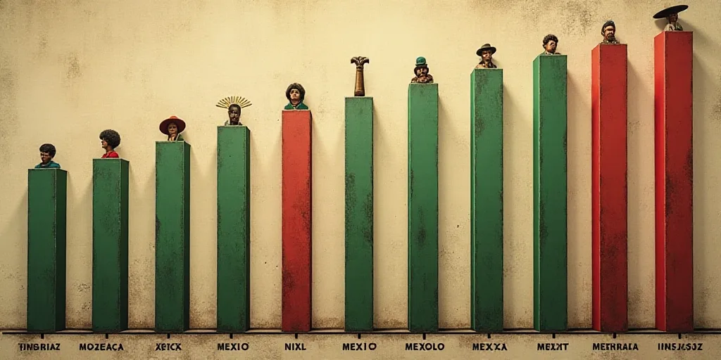 a bar graph with numbers of people in mexico and mexico on it, and a bar graph with numbers of peopl