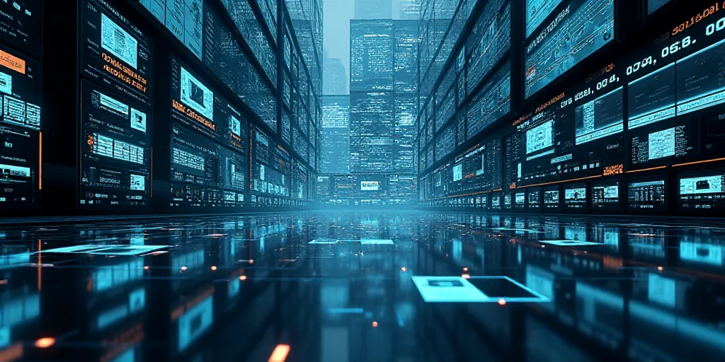 a building with a lot of screens and a clock on it's side and a lot of numbers on the wall, Andries