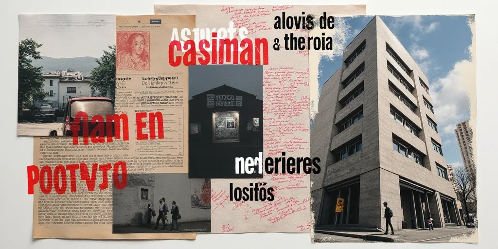 a collage of images with the words laseman en indicateres on them and a picture of a building, Diego