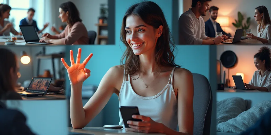 a collage of people with different types of technology and technology related to them, including a w