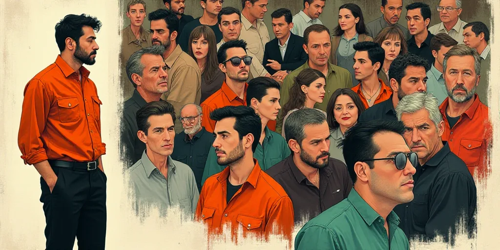 a collage of photos of people and a man in orange shirt and black pants and a man in orange shirt an