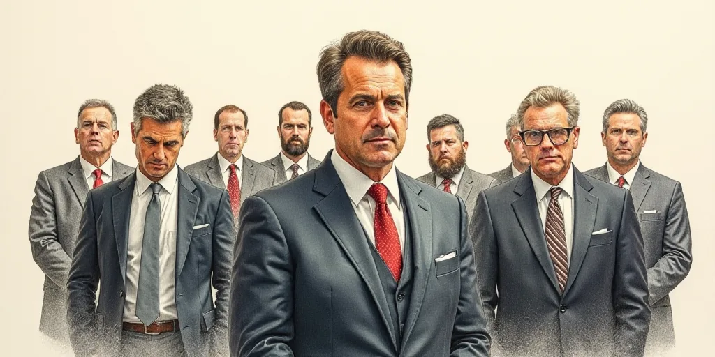 a courtroom drawing of a man in a suit and tie standing in front of a group of men in suits, Edward