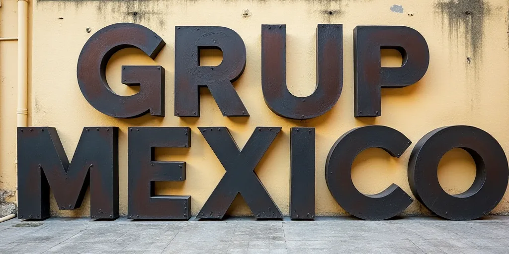 a group of metal letters that are on a wall together with a logo on it that says grupomexico, David