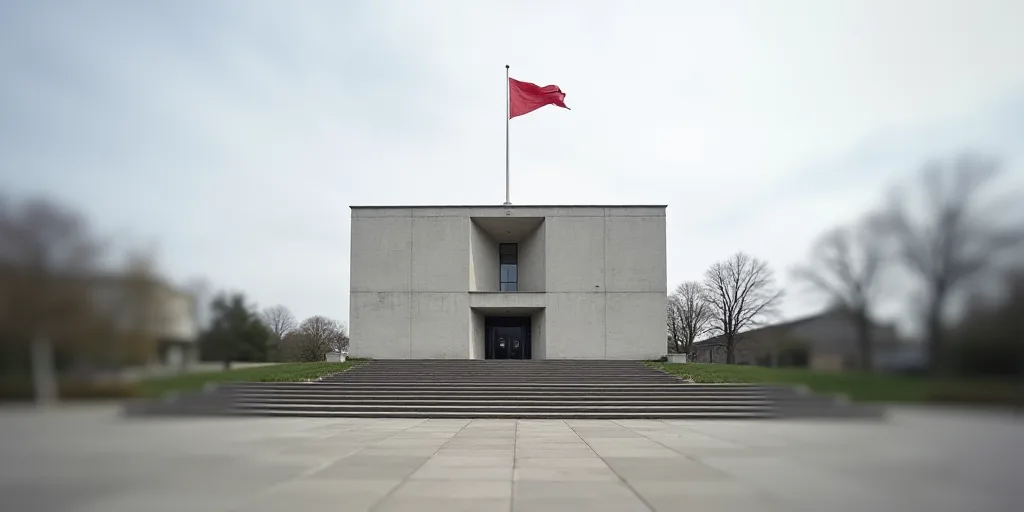 a large building with a flag on top of it and steps leading up to it and a flag on top of it, Consta