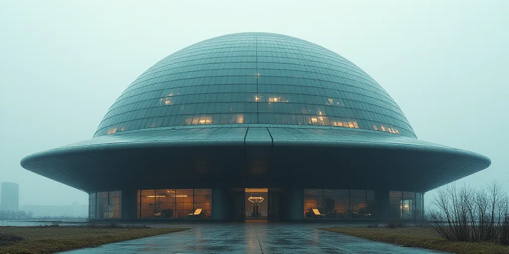a large building with a large glass dome on top of it's roof and windows on the side, Andries Stock,