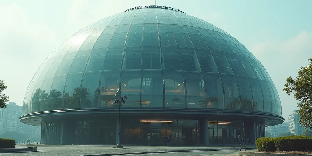 a large building with a large glass dome on top of it's roof and windows on the side, Andries Stock,