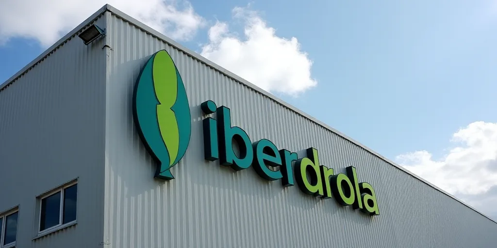 a large sign that is on the side of a building with a large sign on it that says iberdrola, Carles D