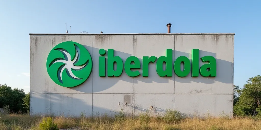 a large sign that is on the side of a building with a large sign on it that says iberdrola, Carles D