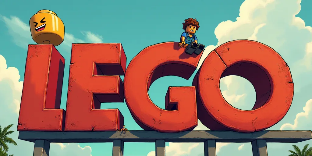a lego sign with a man on it and a lego logo on it's side and a man on the side of the sign, Edward