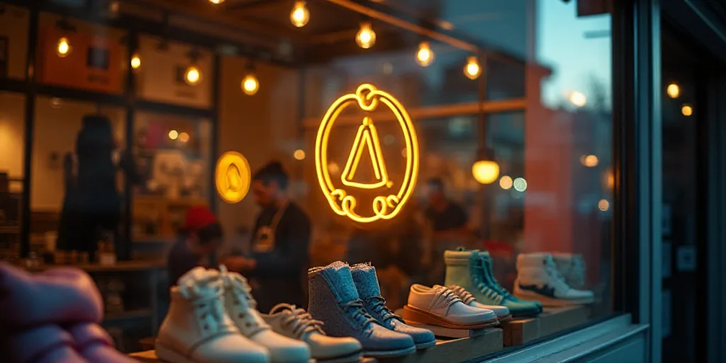 a logo for a company that sells accessories and accessories for sale in the store's storefront windo