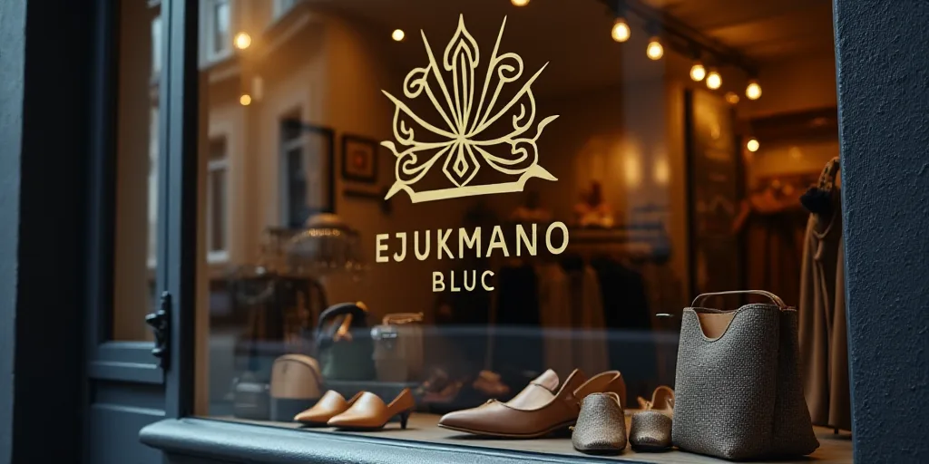 a logo for a company that sells accessories and accessories for sale in the store's storefront windo