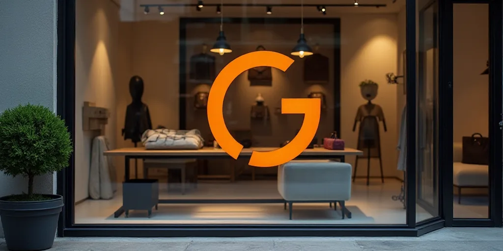 a logo for a company that sells accessories and accessories for sale in the store's storefront windo