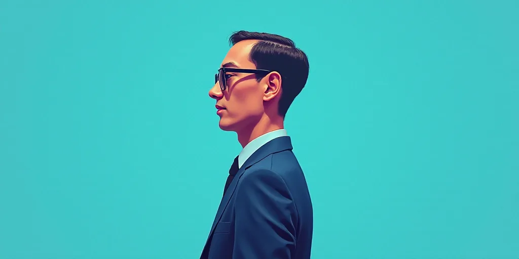 a man in a suit and glasses with a blue background and a quote from the author, fausto prettiin mund