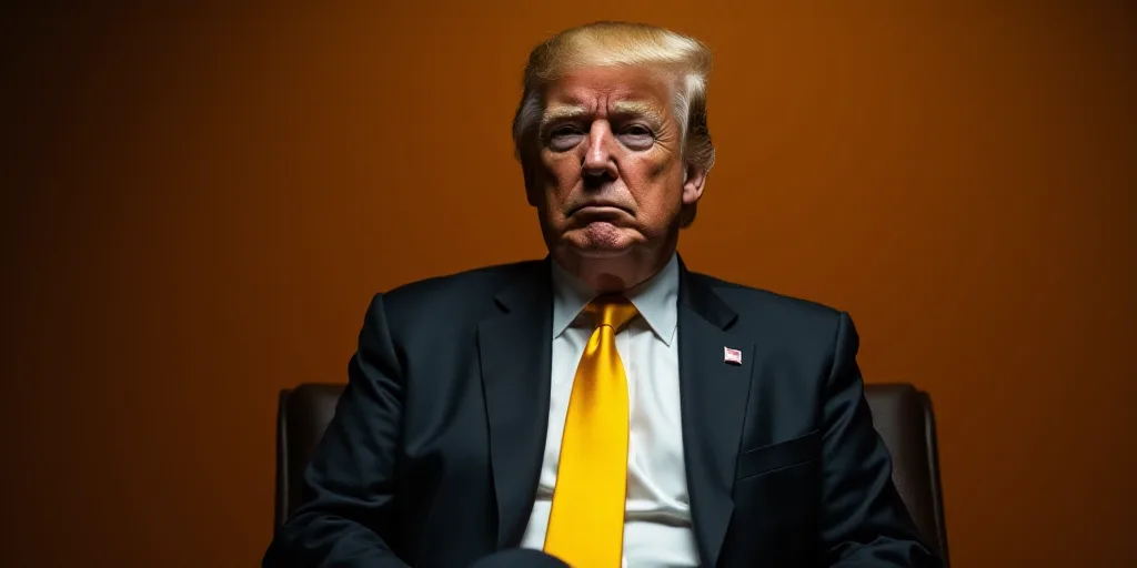 a man in a suit and tie sitting in a chair with a yellow tie on his lapel and a white shirt and blac