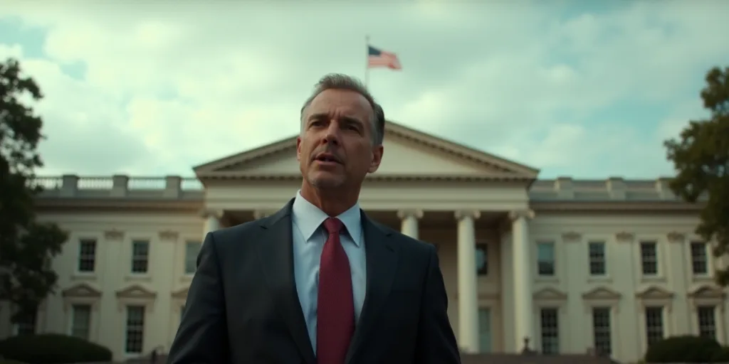 a man in a suit and tie standing in front of a building with a flag on it's roof, Edward Avedisian,