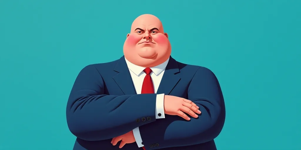 a man in a suit and tie with his arms crossed and his arms crossed, with a blue background, Fernando