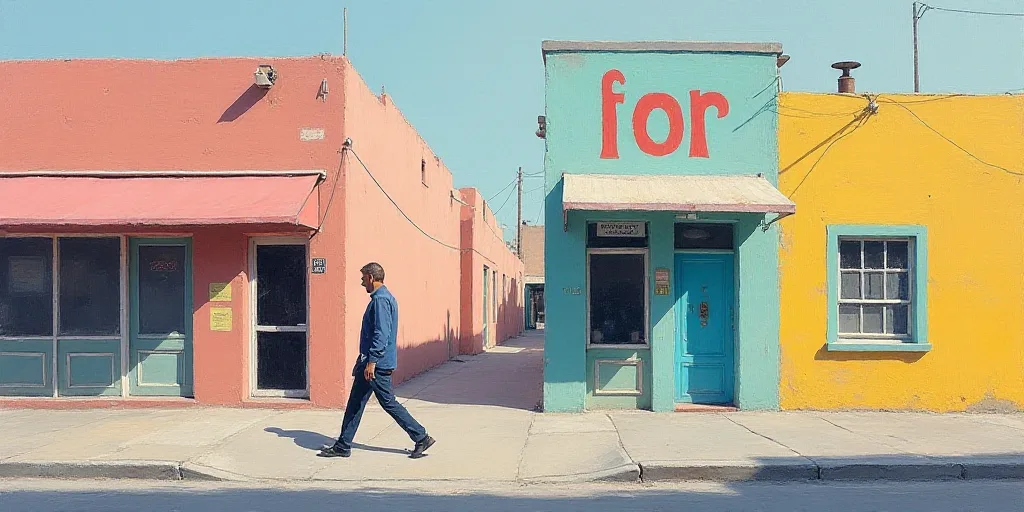 a man walking past a building with a sign on it's side and a building with a sign that says sep, Edu