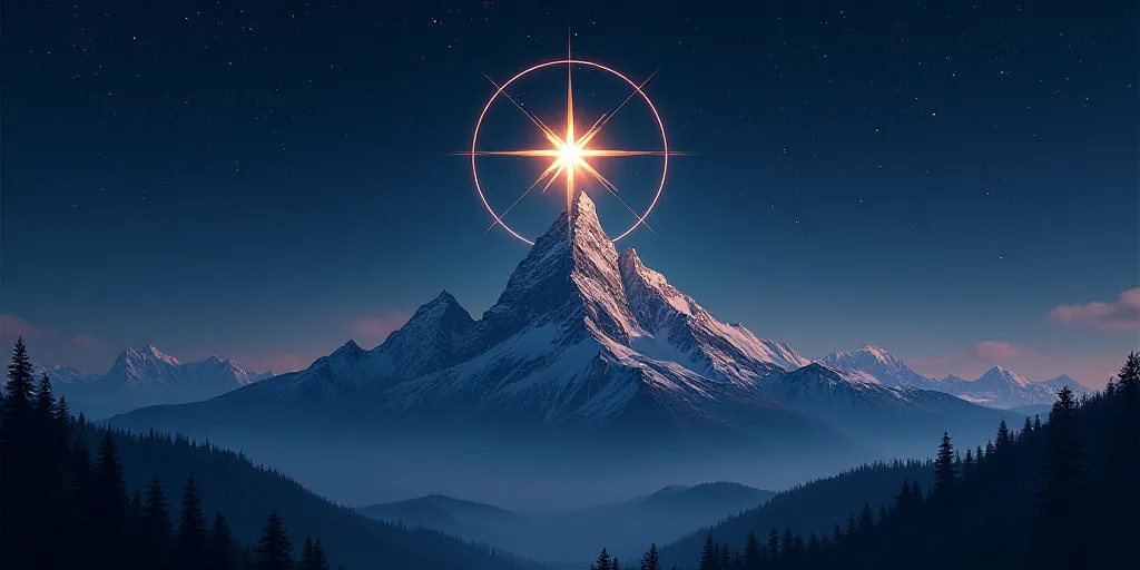 a mountain with stars and a star around it with the word paramount written in the middle of it and a