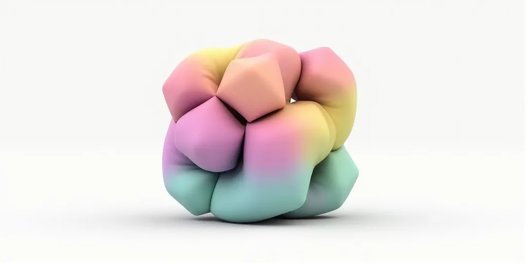 a multicolored cube structure with a white background and a white background with a white background