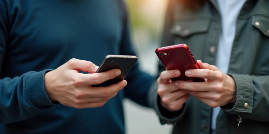a person holding a cell phone and a laptop computer in their hands, both of them are both holding th