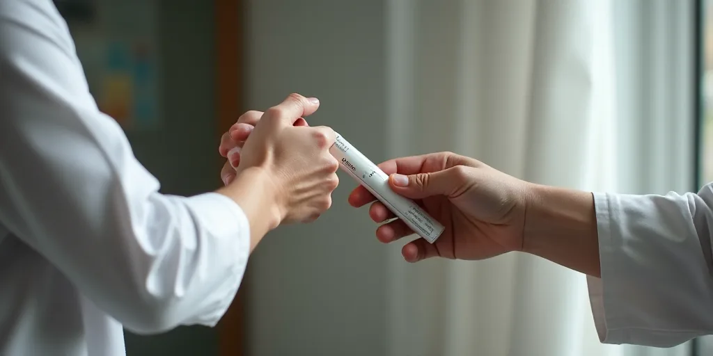 a person is checking the temperature of another person's arm with a thermometer in their hand, Aquir