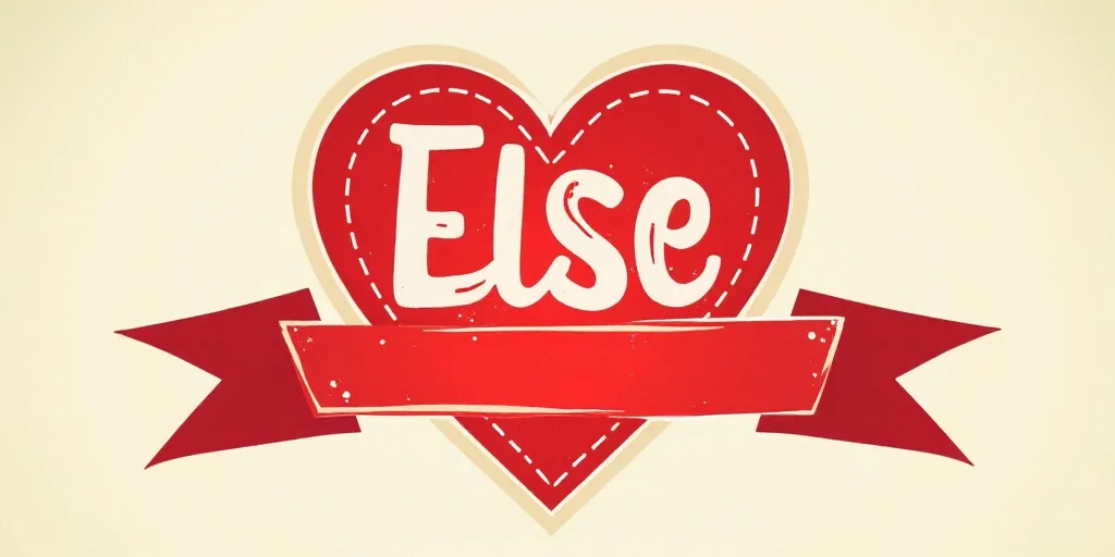 a red and white poster with a red ribbon around it and a red and white logo on it that says,, Else A