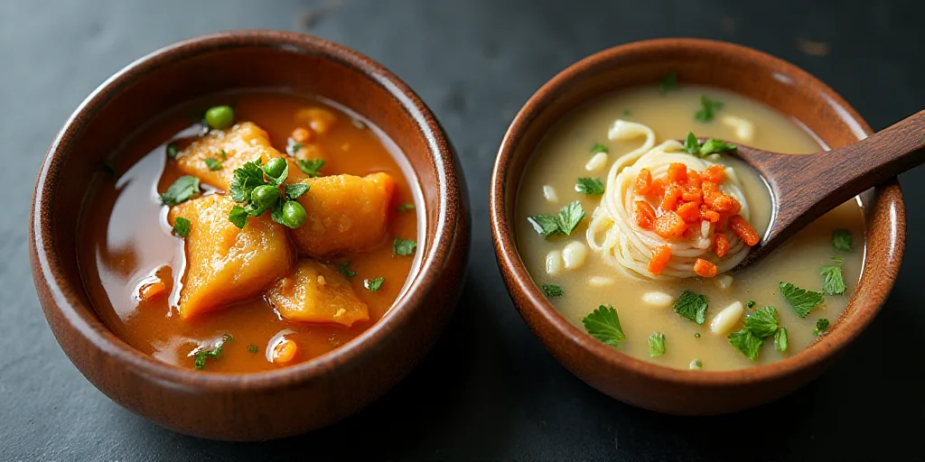 a series of photos showing different foods in a bowl and in a bowl with a spoon in it and in a bowl