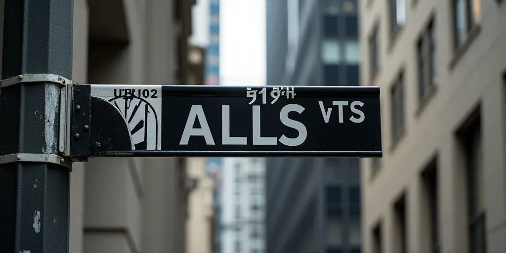a street sign that is on the side of a building that says wall street and new york stock exchange, A