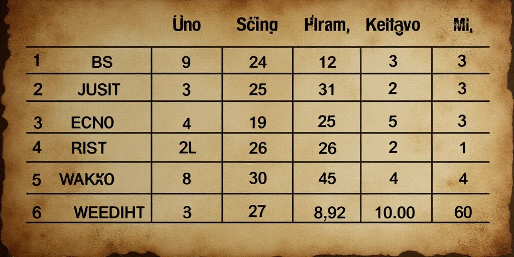 a table with a number of different items on it and a line of numbers below it that reads,, Aquirax U