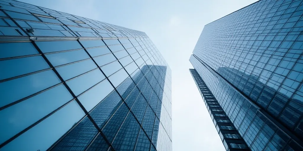 a tall building with a sky scraper in the background and a sky scraper in the foreground, Enguerrand