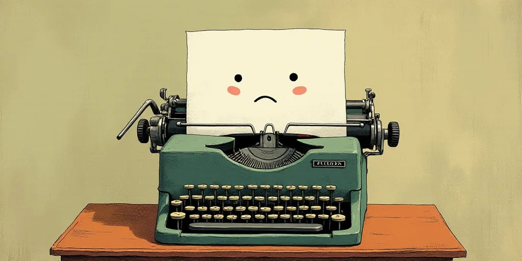 a typewriter with a face drawn on it and a caption for the words opinion and a question, Edward Otho