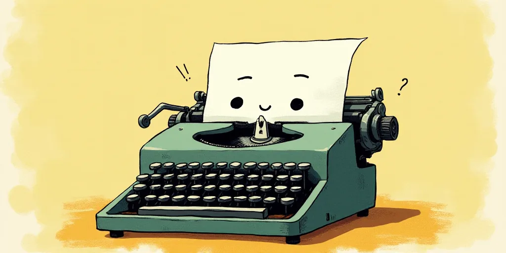 a typewriter with a face drawn on it and a caption for the words opinion and a question, Edward Otho