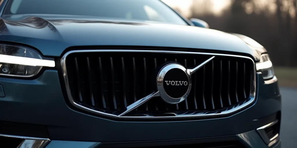 a volvo emblem on the front of a car's grilles and grills, with the word volvo on it, An Gyeon, fine