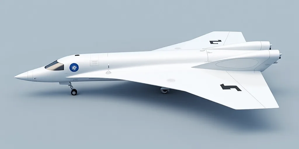 a white airplane with a blue origin logo on it's side and a black arrow on the side, Felix-Kelly, ue