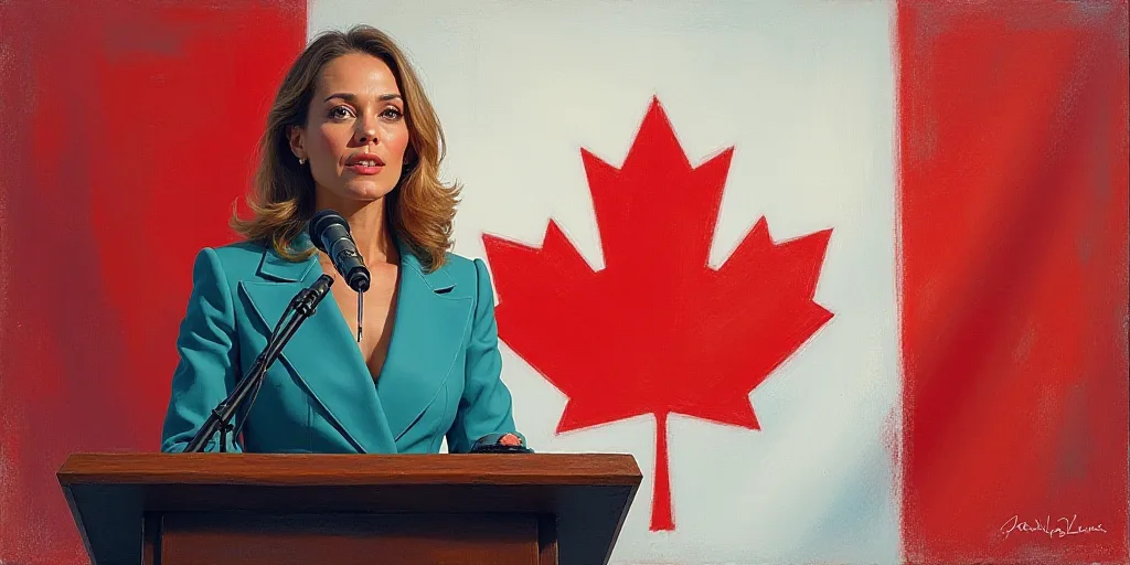 a woman standing at a podium with a microphone in front of a flag and a flag behind her,, Ada Gladys