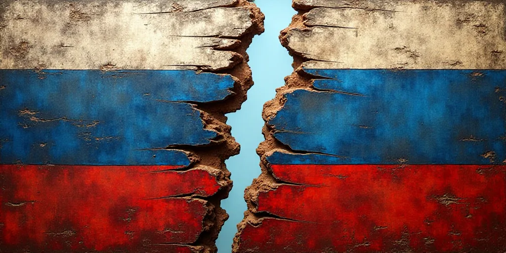 two flags are shown with one of them torn apart and the other half torn off with a flag on it, Boris
