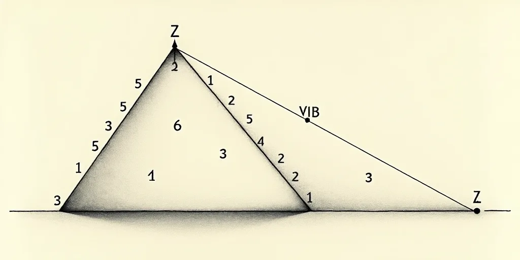 a diagram of a triangle with numbers and a line of numbers on it, and a line of numbers on the side