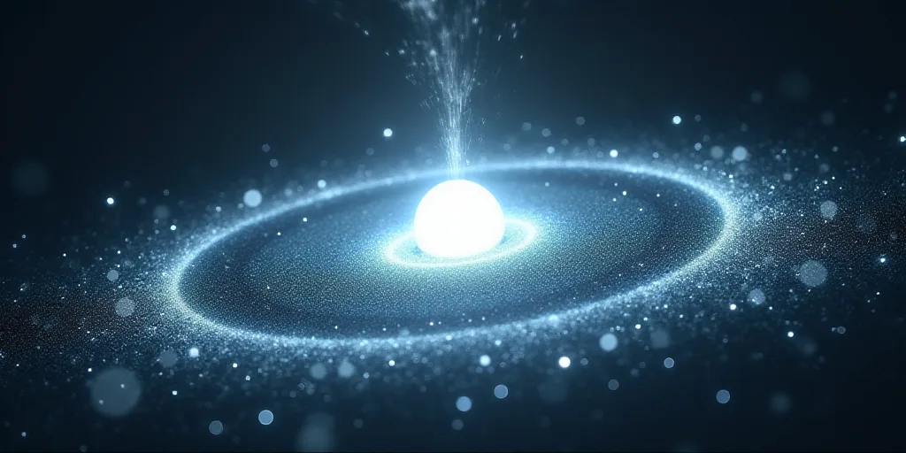 a digital image of a science scene with a spiral of light and a large white object in the middle, Ep