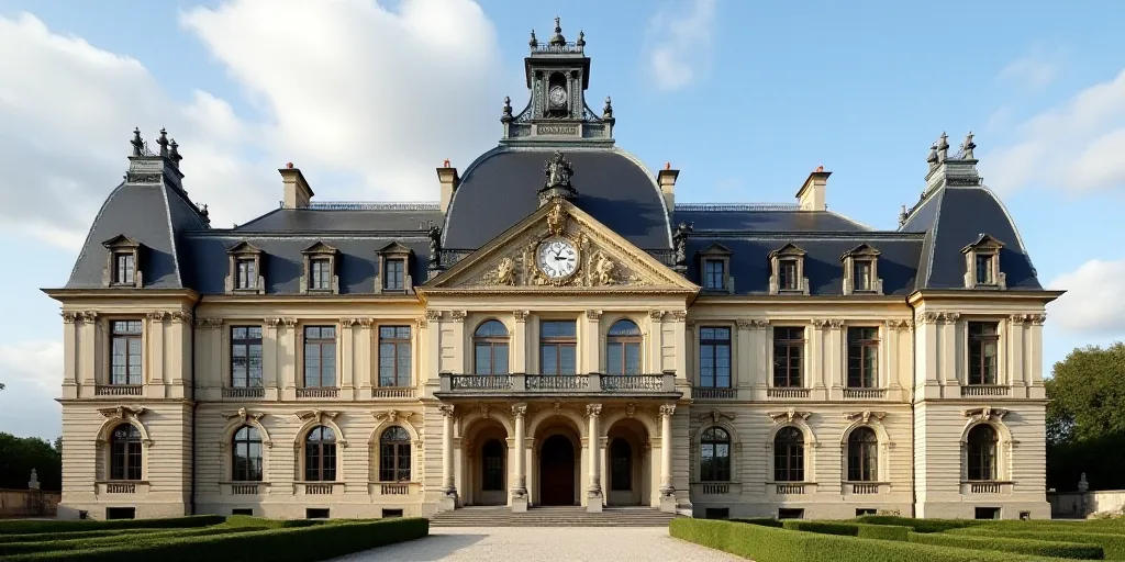 a large building with a clock on the front of it's face and windows on the side of it, Enguerrand Qu