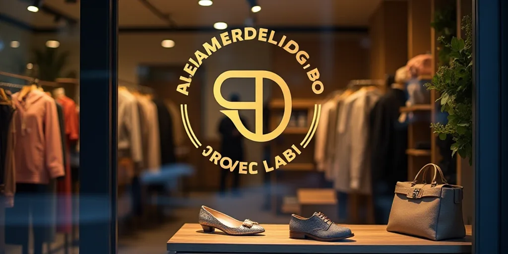 a logo for a company that sells accessories and accessories for sale in the store's storefront windo
